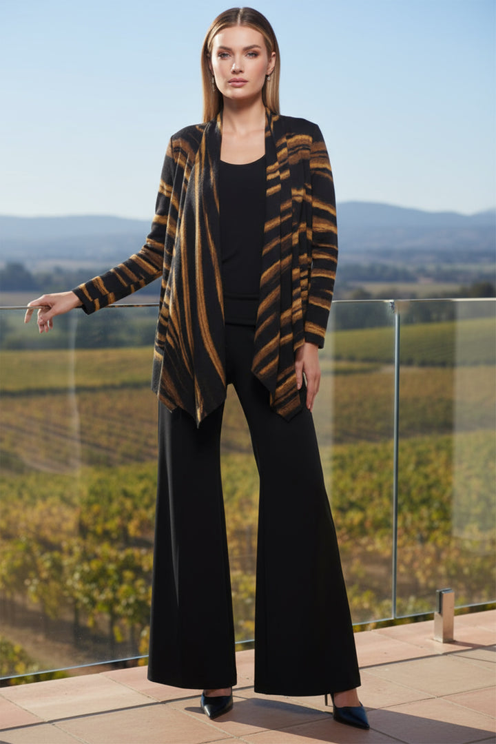 Bina Open-Front Luxe Print Drape Jacket
