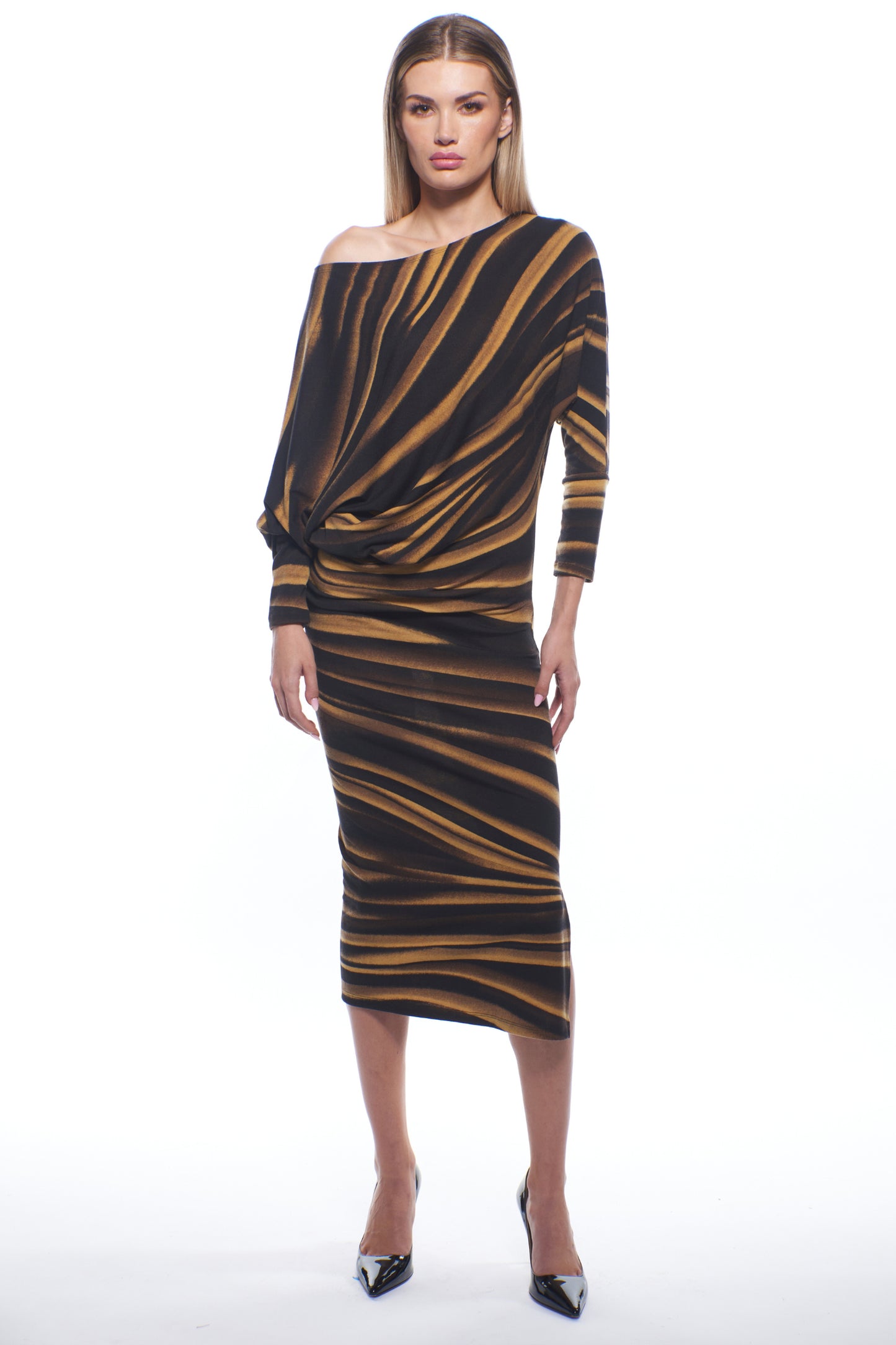 Mina Asymmetrical Midi Dress
