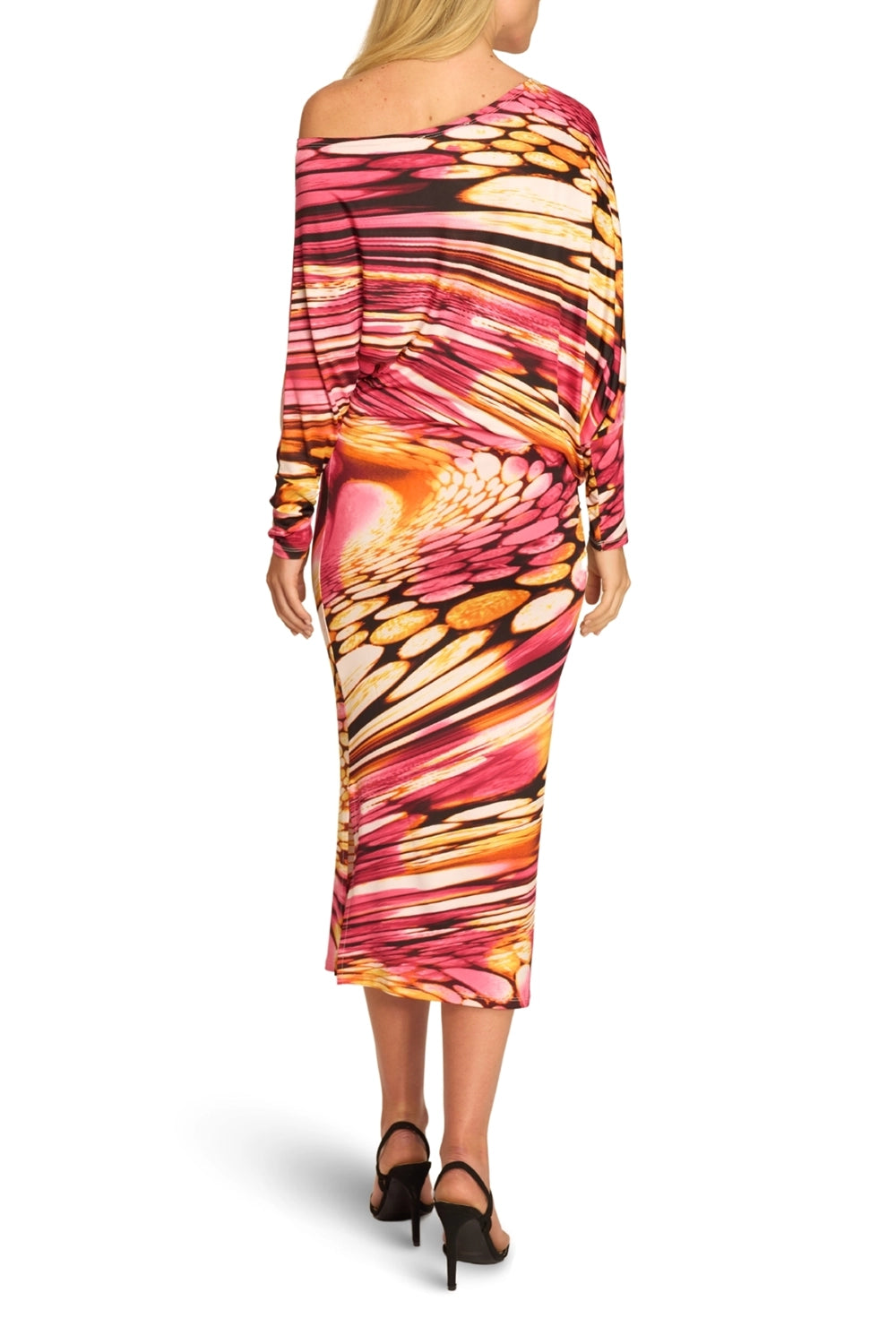 Mina Off-Shoulder Draped Midi Dress