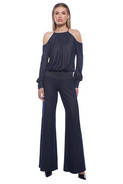 Didi Cold-Shoulder Wide Leg Sexy Jumpsuit