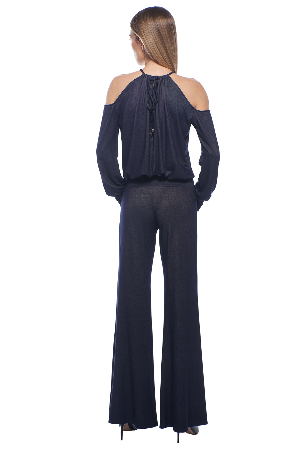 Didi Cold-Shoulder Wide Leg Sexy Jumpsuit