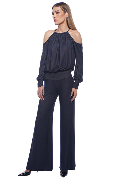 Didi Cold-Shoulder Wide Leg Sexy Jumpsuit