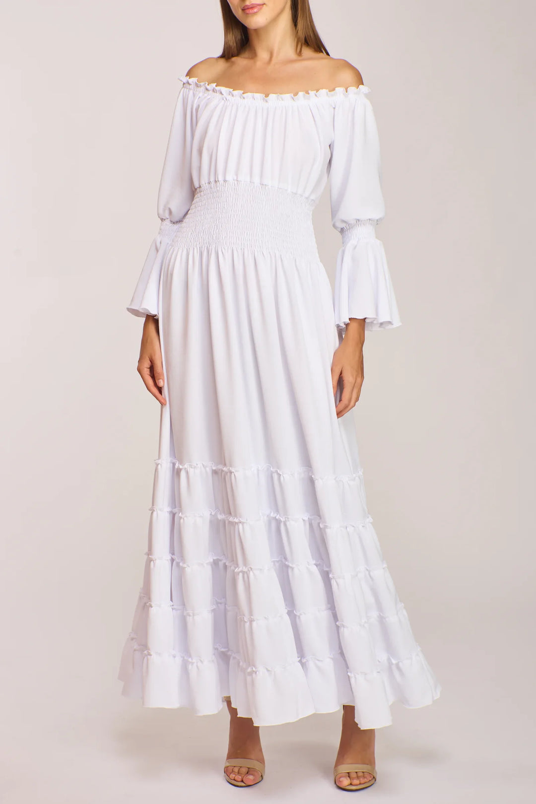 vix maxi dress Vix Off The Shoulder Maxi Dress White / XL