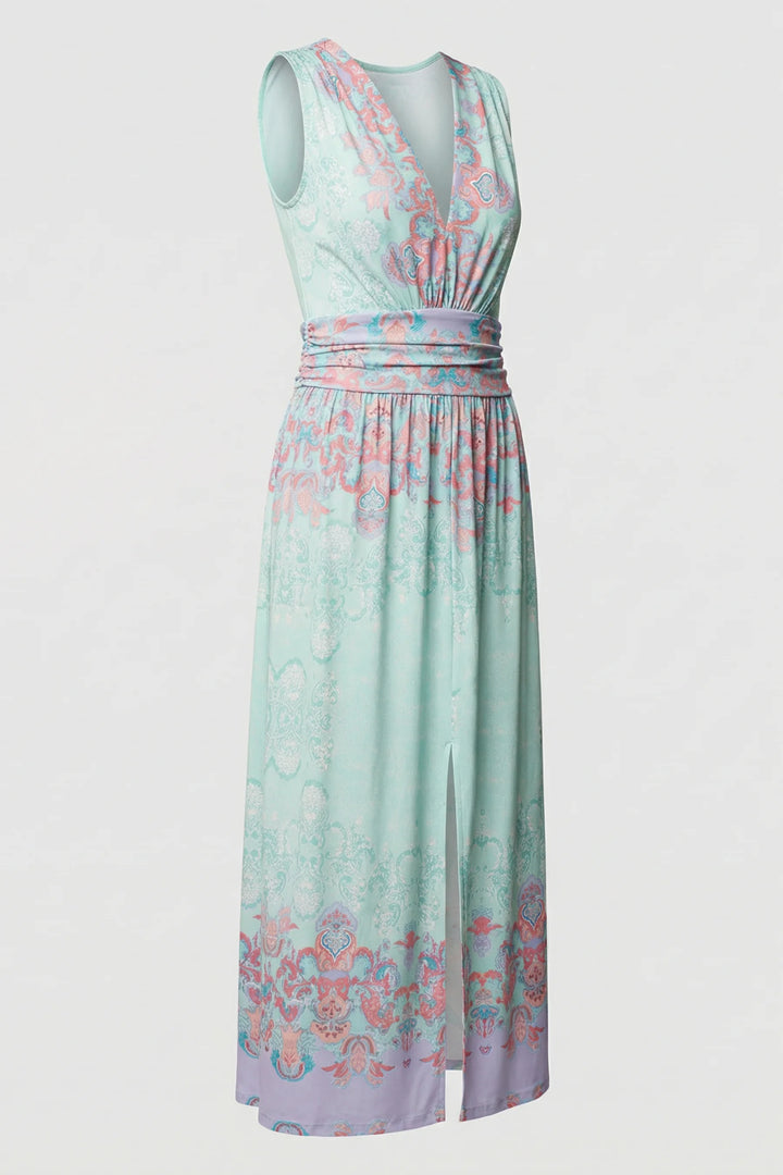 Gia V Neck Sleeveless Midi Dress