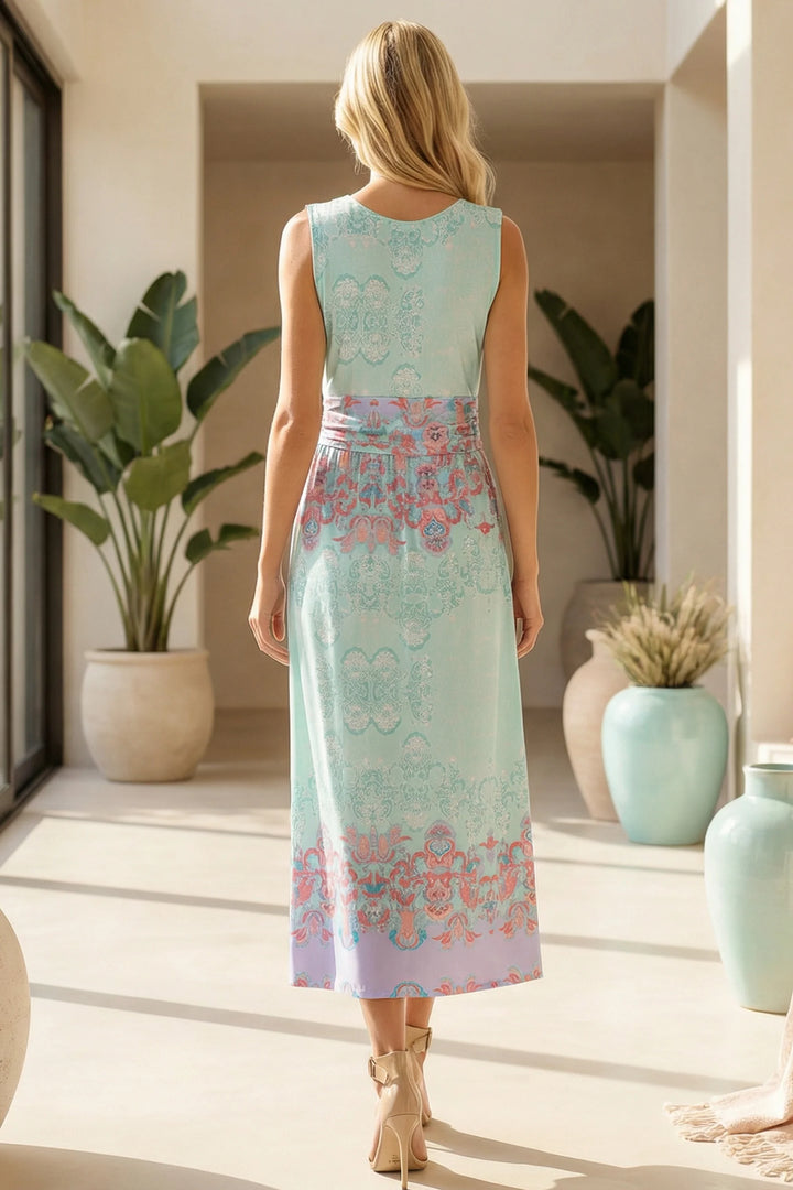 Gia V Neck Sleeveless Midi Dress