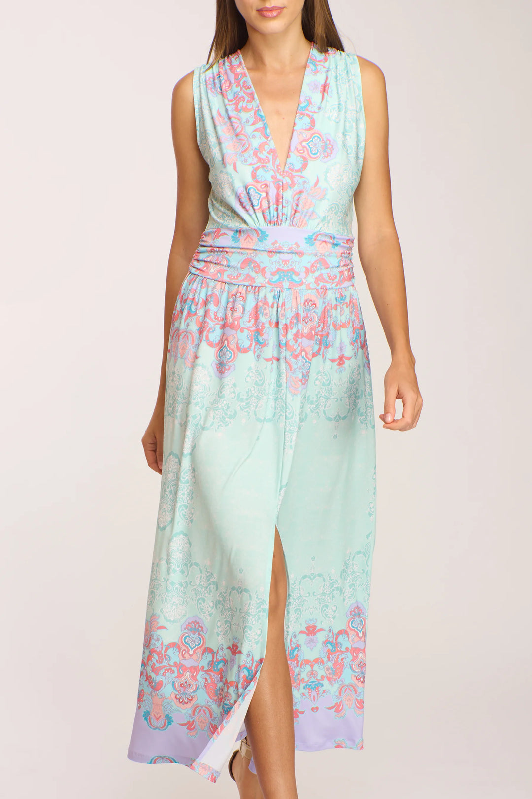 Gia V Neck Sleeveless Midi Dress