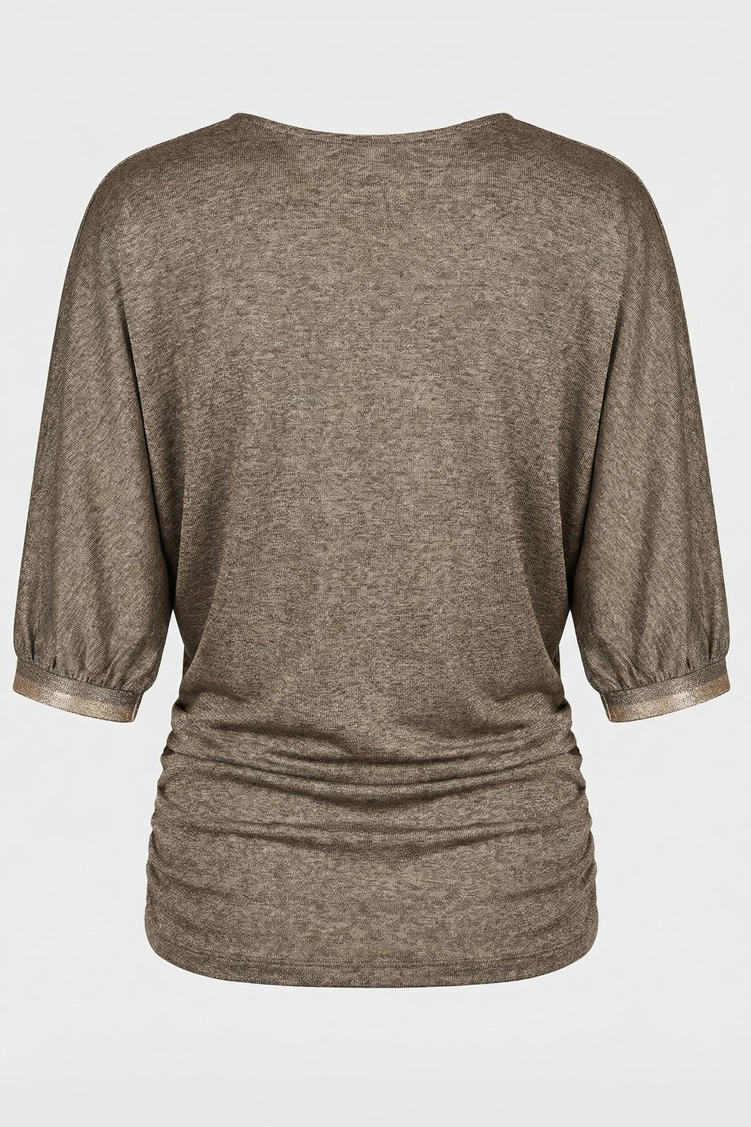 Alo V Neck Top ruched knit silhouette Ghost Back