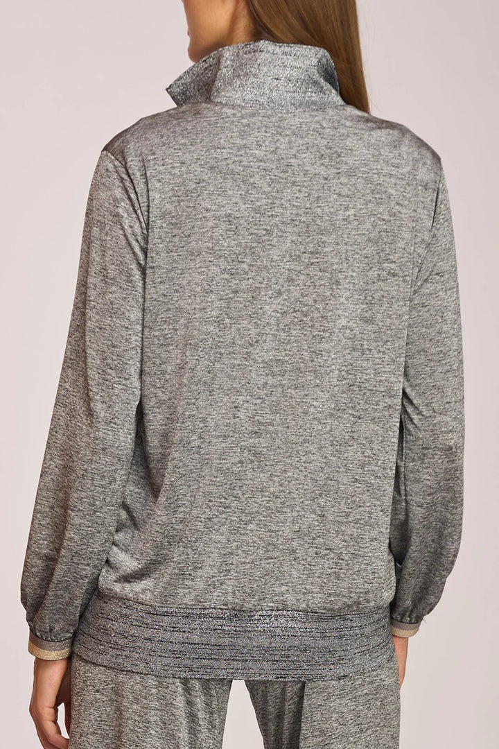 Goal Zipper Jacket North Print knit texture close up back