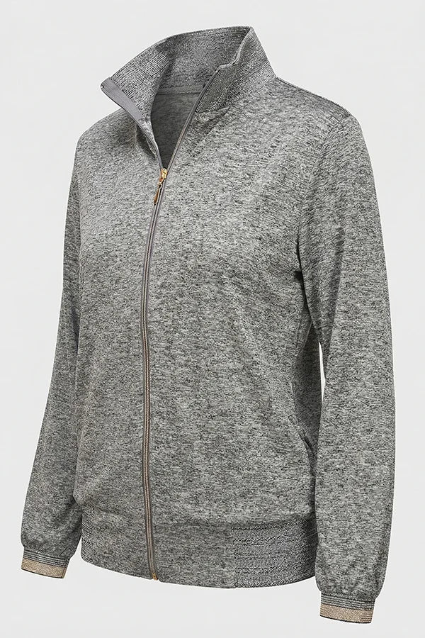 Goal Zipper Jacket North Print knit texture Ghost Image Side