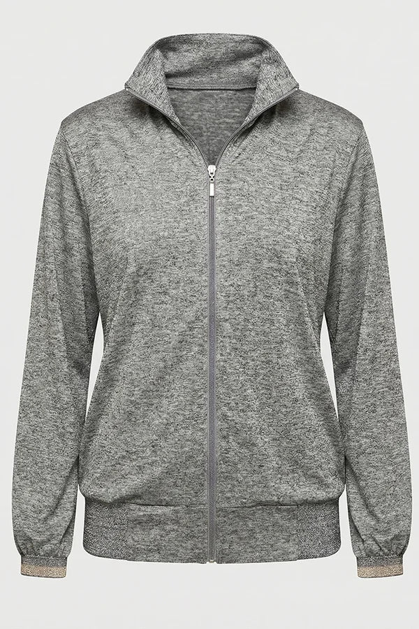 Goal Zipper Jacket North Print knit texture Ghost Image Front