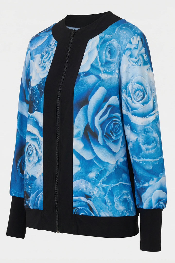 Adi Jacket Porto Print side view silhouette and drape