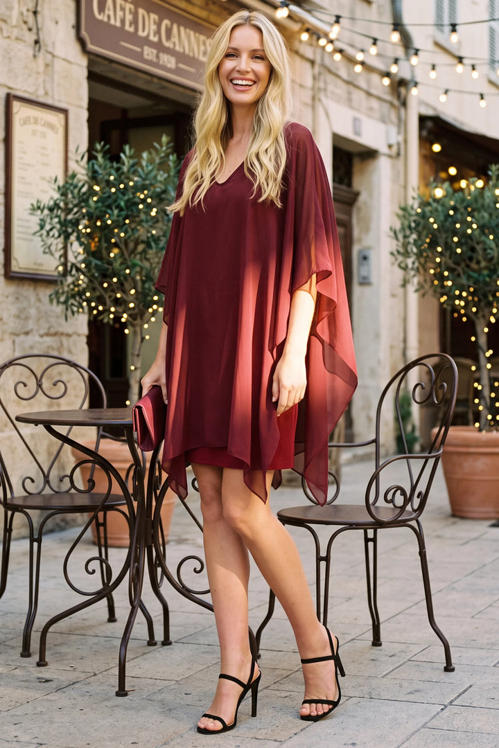 Iris Chiffon Cocktail Mini Dress