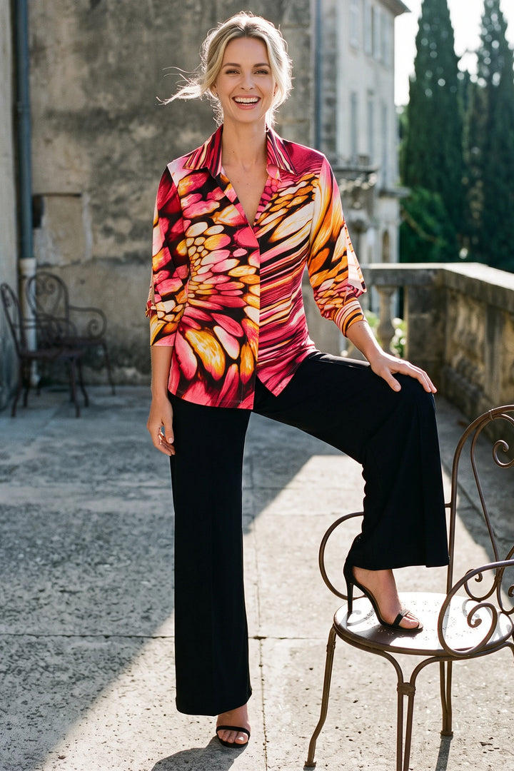 Fiji Split-Sleeve Collared Top