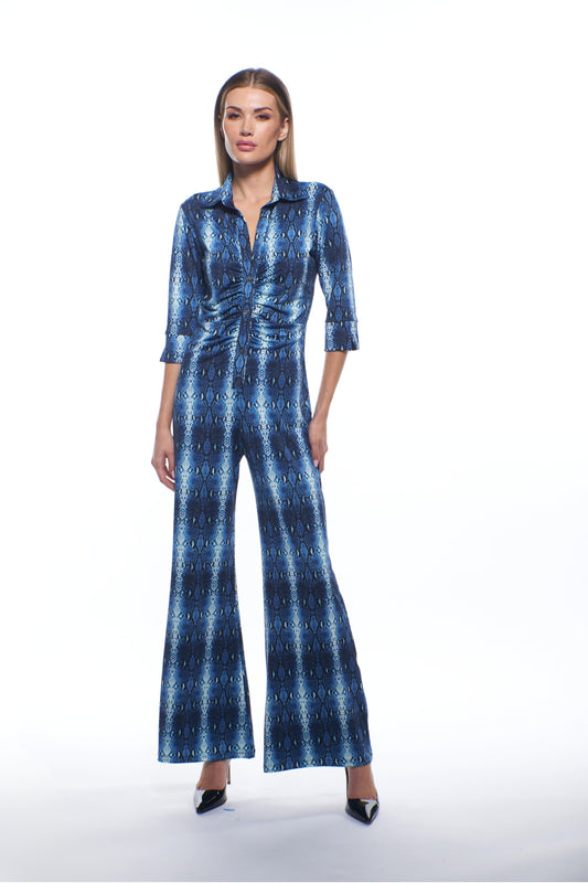 April Jumpsuit – Blue Snake