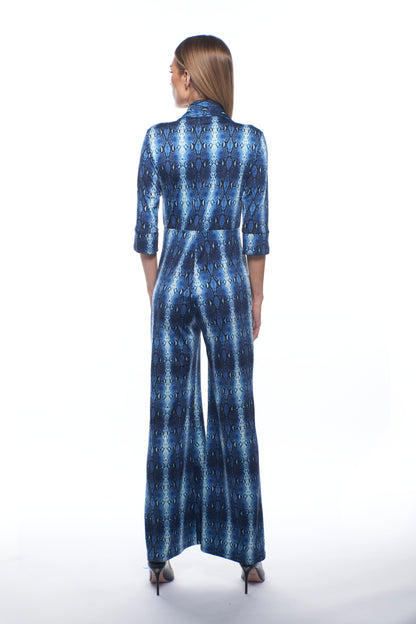 April Jumpsuit – Blue Snake