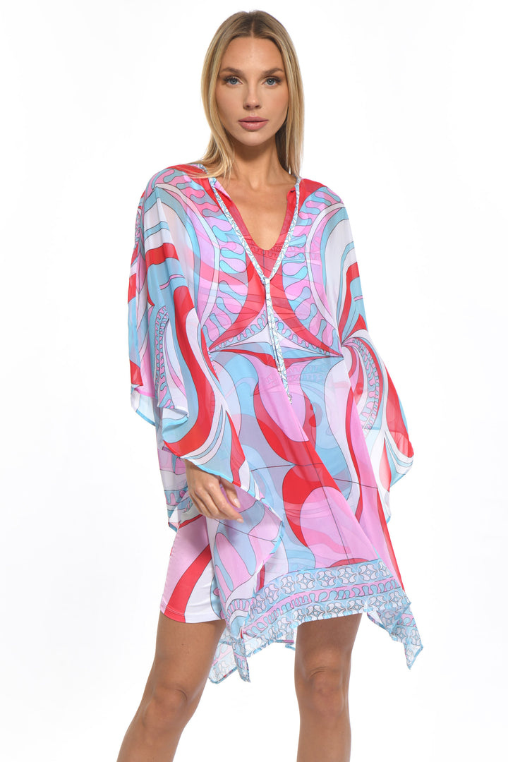 Valentino Chiffon V Neck Caftan Dress