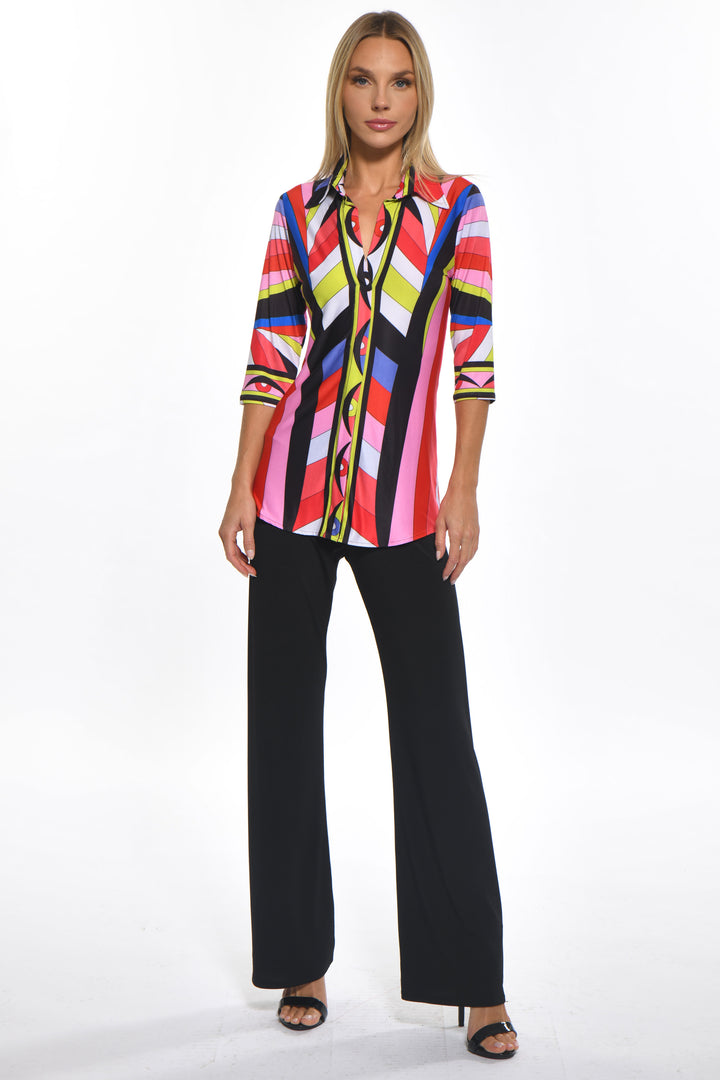 Bianca ¾ Sleeve Collared Top