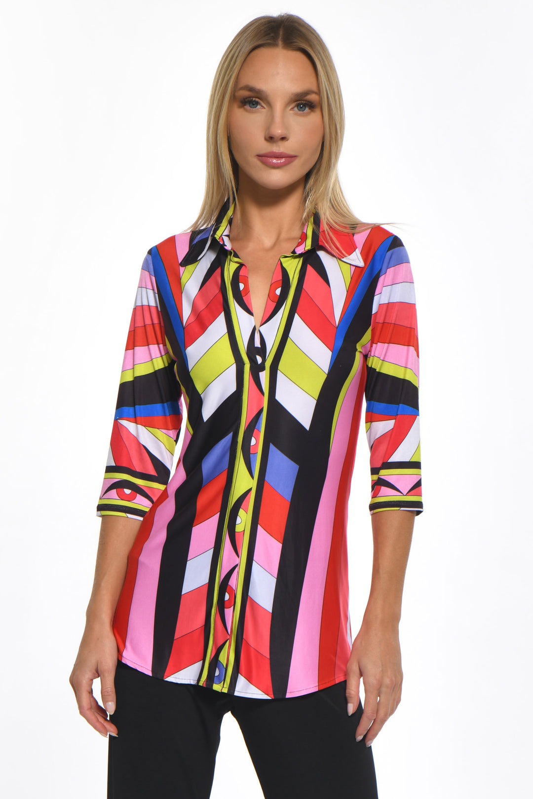 Bianca ¾ Sleeve Collared Top