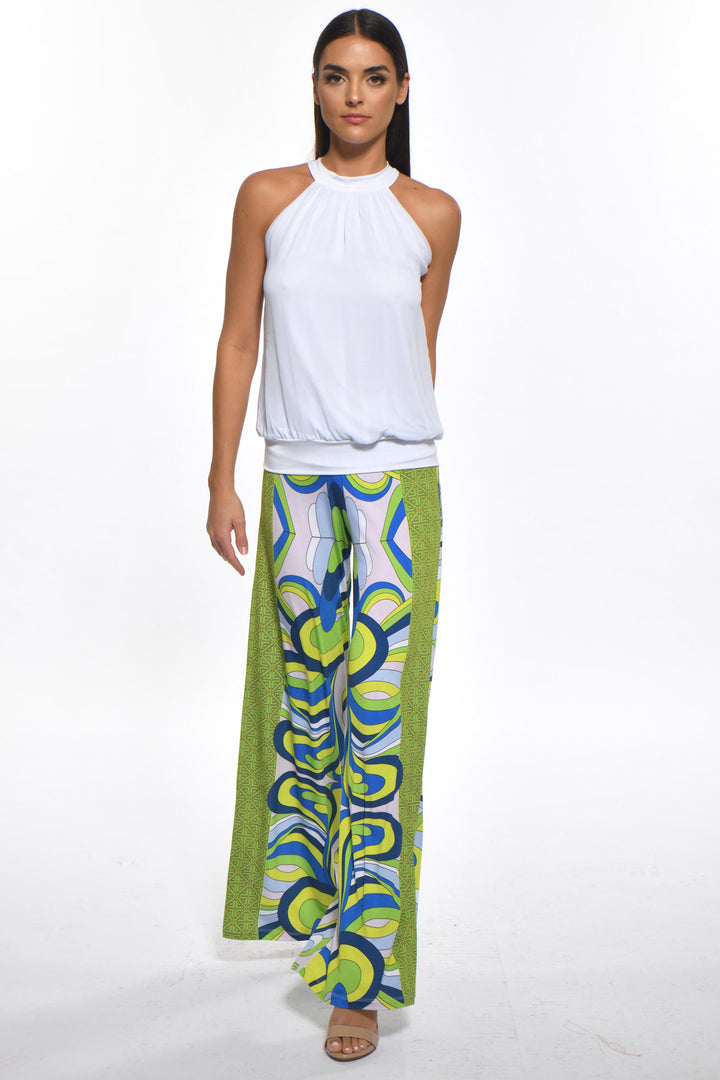 Wide-leg movement of Power Green Pant in motion