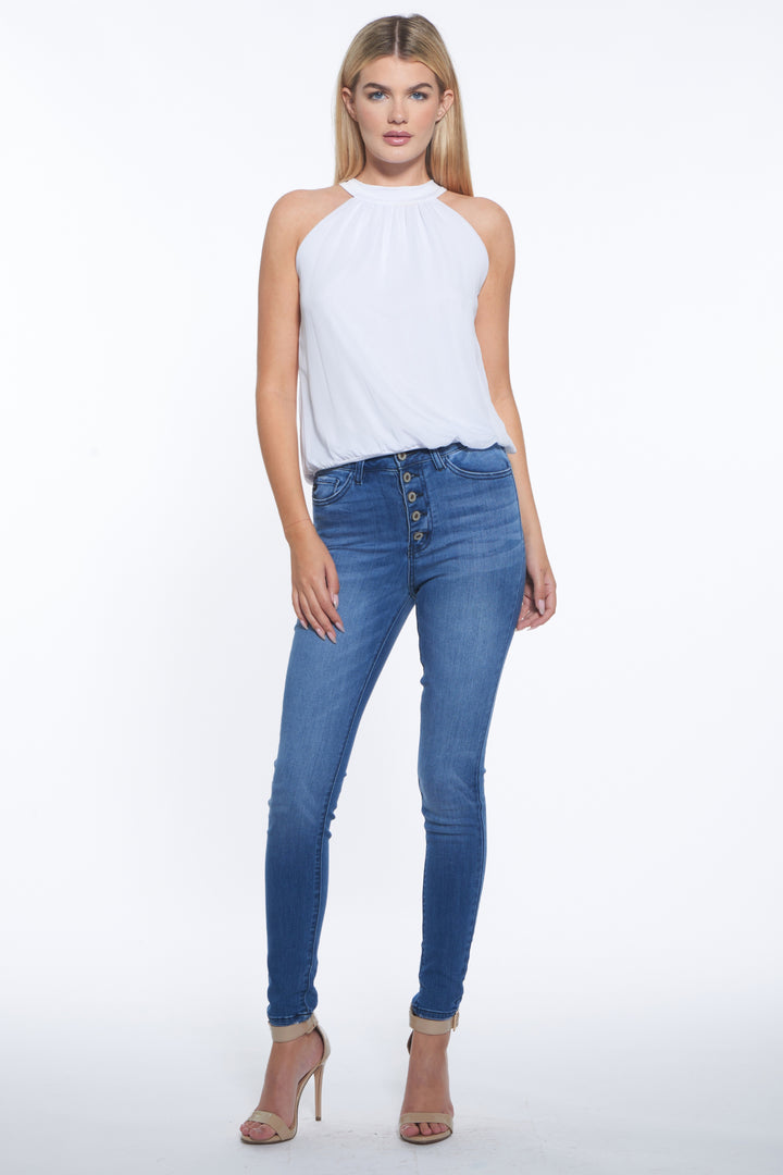 Alba High Neck Halter Style Top