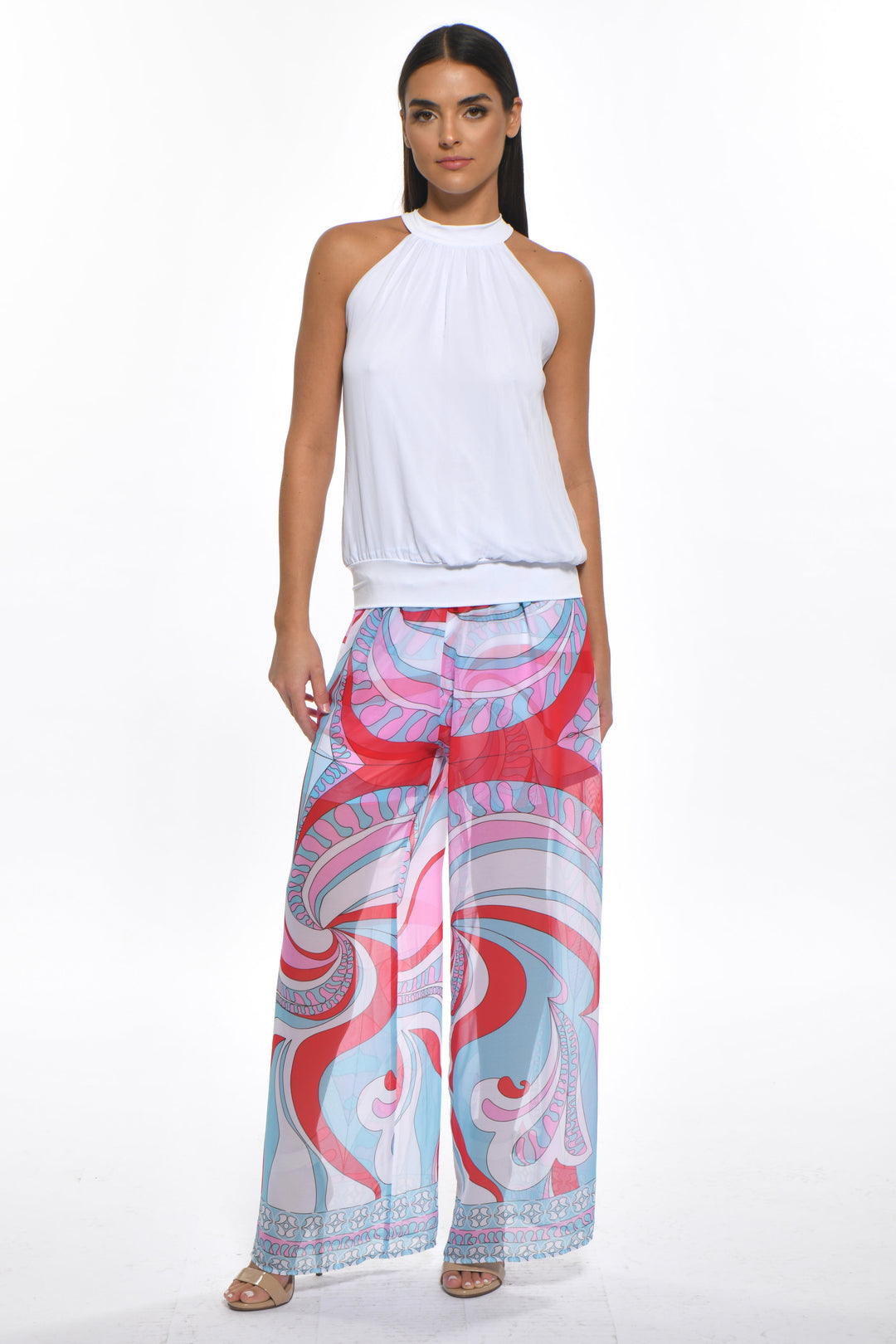 Alba High Neck Halter Style Top