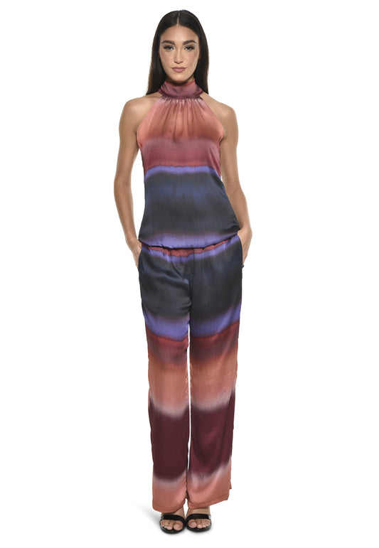 Women wearing Codi Top in Horizon Print - a halter top ombre print