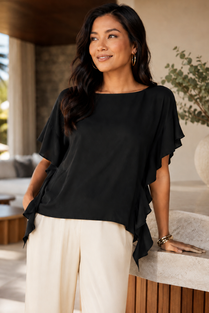 Galina Luxury Boat Neck Blouse