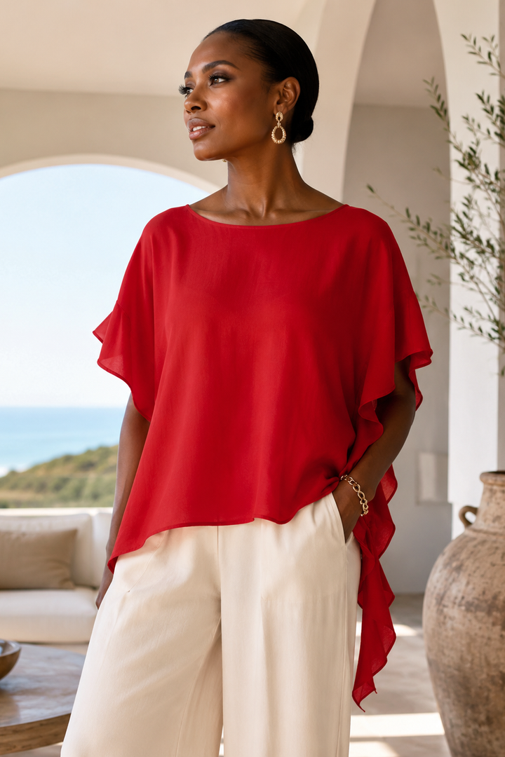 Galina Luxury Boat Neck Blouse