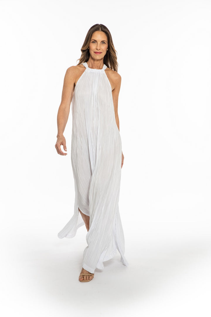 Penelope Maxi Dress - White Plissé