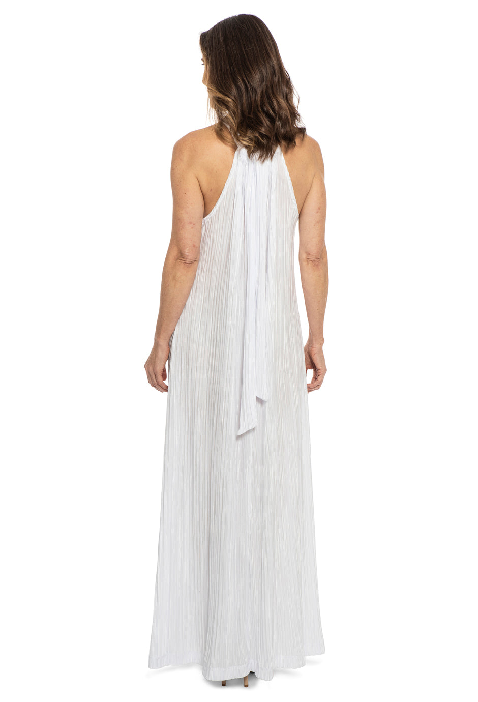 Penelope Maxi Dress - White Plissé