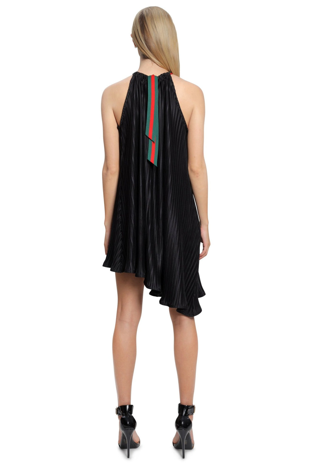 Penelope Asymmetric Pleated Halter Dress | Julian Chang