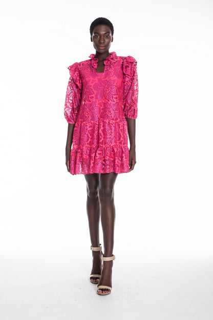 Allen Dress - Hot Pink Lace