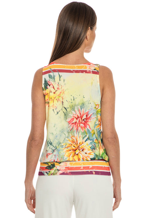 Elsi Draped Cowl Neck Floral Print Top