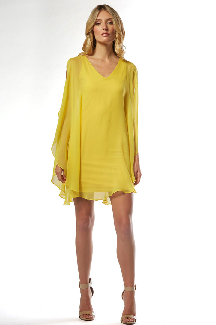 Avatar Draped Chiffon Shift Mini Dress