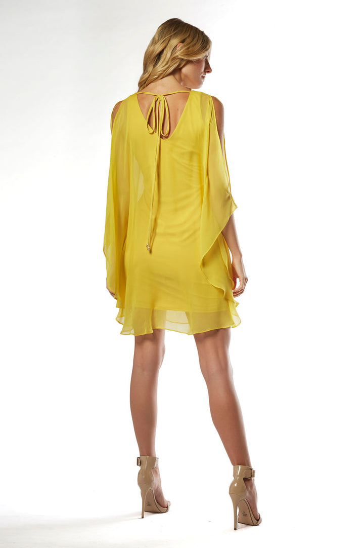 Avatar Draped Chiffon Shift Mini Dress